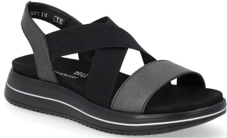 Remonte Zwarte Casual Open Sandalen Vrouwen Black Dames