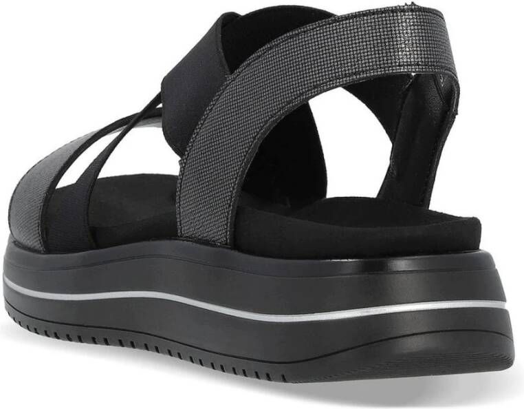 Remonte Zwarte Casual Open Sandalen Vrouwen Black Dames