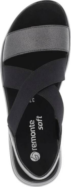 Remonte Zwarte Casual Open Sandalen Vrouwen Black Dames