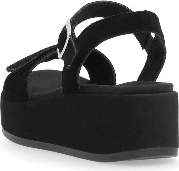 Remonte Zwarte Casual Platte Sandalen Black Dames