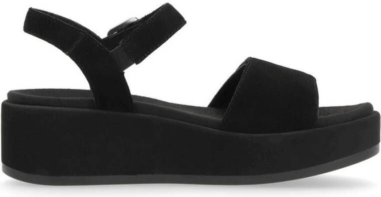 Remonte Zwarte Casual Platte Sandalen Black Dames