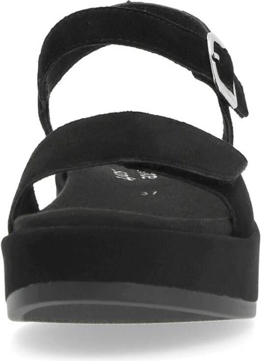 Remonte Zwarte Casual Platte Sandalen Black Dames