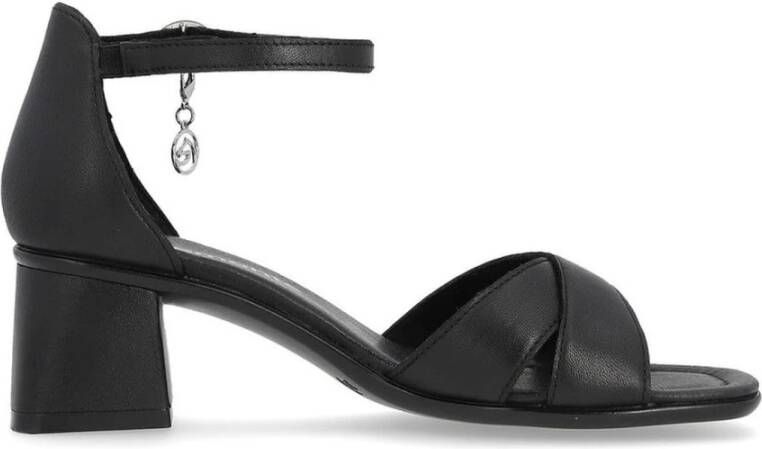 Remonte Zwarte Elegante Platte Sandalen Black Dames