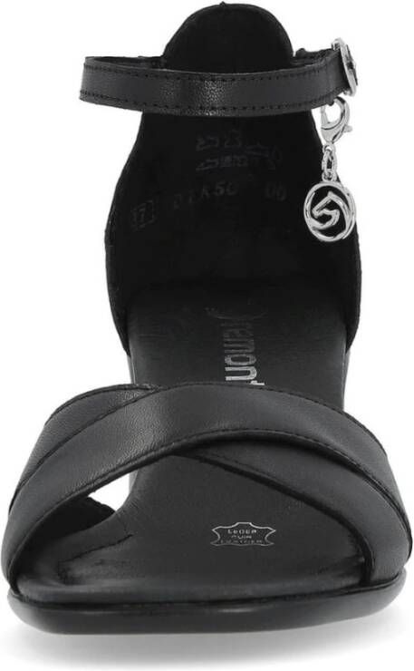 Remonte Zwarte Elegante Platte Sandalen Black Dames