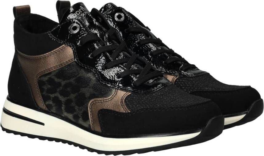 Remonte Zwarte hoge sneaker met warme voering Multicolor Dames