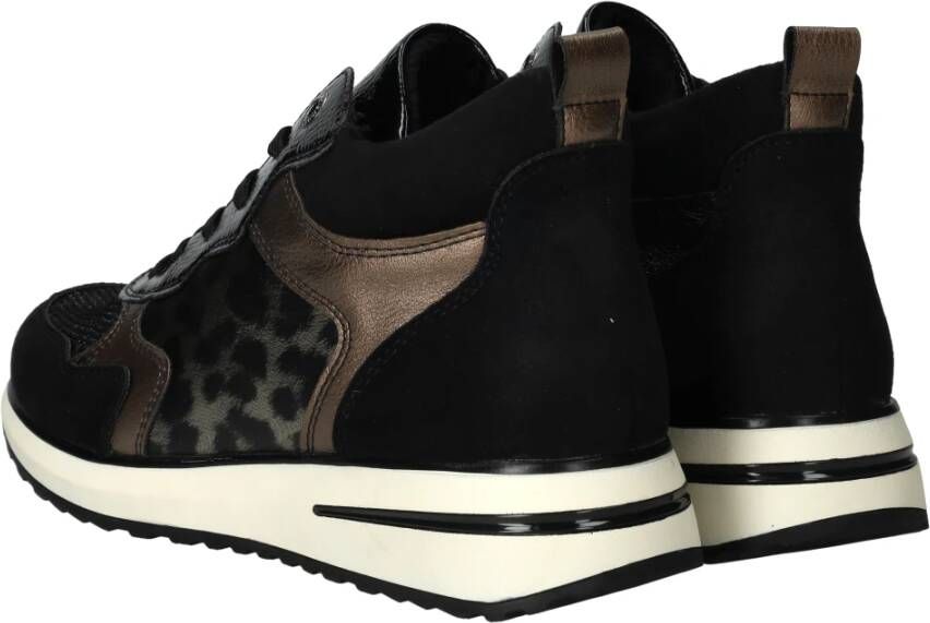 Remonte Zwarte hoge sneaker met warme voering Multicolor Dames