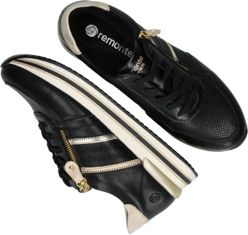 Remonte Zwarte Sportieve Sneaker Black Dames