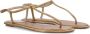 René Caovilla Beige Goud Satijn Kristal Sandalen Beige Dames - Thumbnail 2