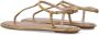 René Caovilla Beige Goud Satijn Kristal Sandalen Beige Dames - Thumbnail 4