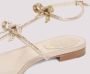 René Caovilla Beige Satijnen Platte Sandalen Beige Dames - Thumbnail 4