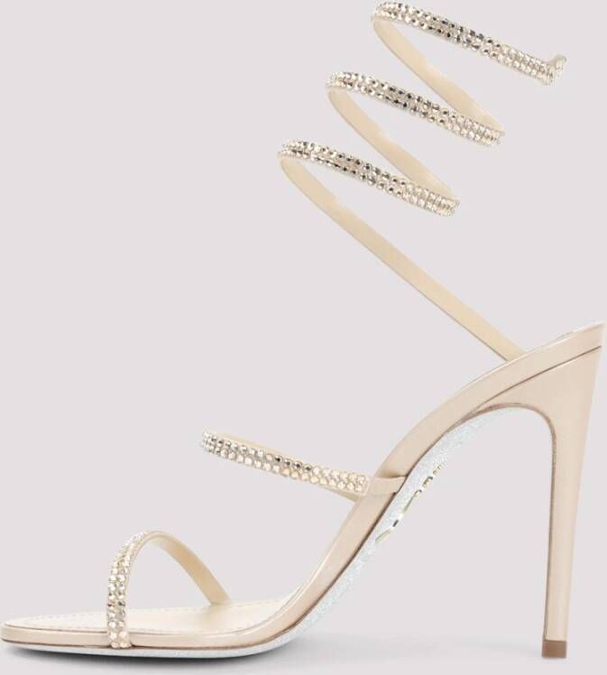 René Caovilla Beige Satin Sandal Beige Dames