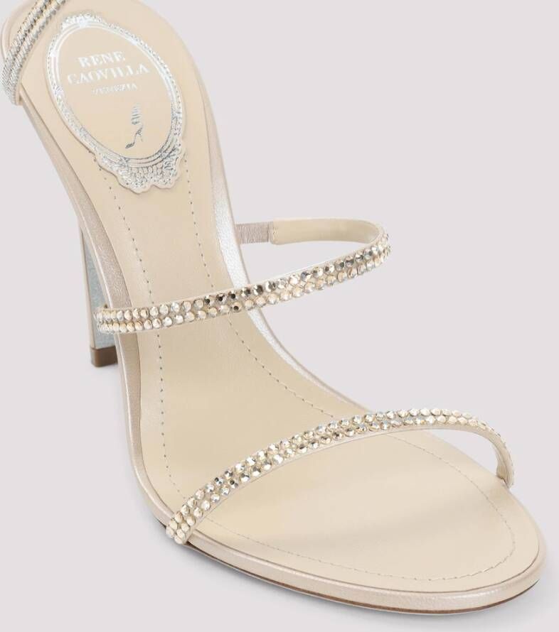 René Caovilla Beige Satin Sandal Beige Dames