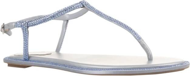 René Caovilla Blauwe Juweel Leren Sandalen Blue Dames