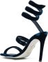 René Caovilla Blauwe Velvet Wraparound Sandalen 100mm Stiletto Blue Dames - Thumbnail 3