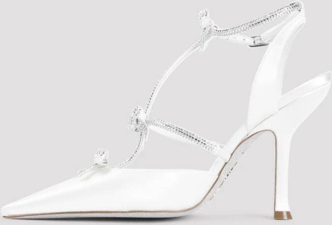 René Caovilla Elegant Ivory Satin Pumps White Dames