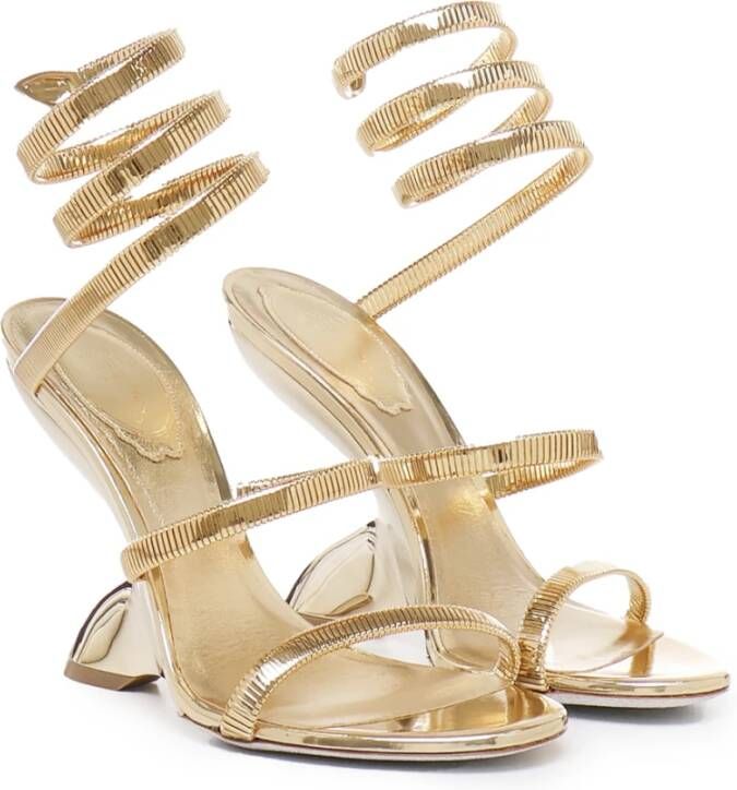 René Caovilla Elegante Sandalen met Katoenmix Yellow Dames