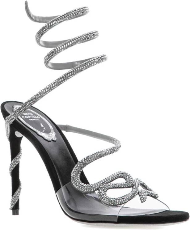 René Caovilla Elegante Zwarte Sandalen met Stijl V547 Gray Dames