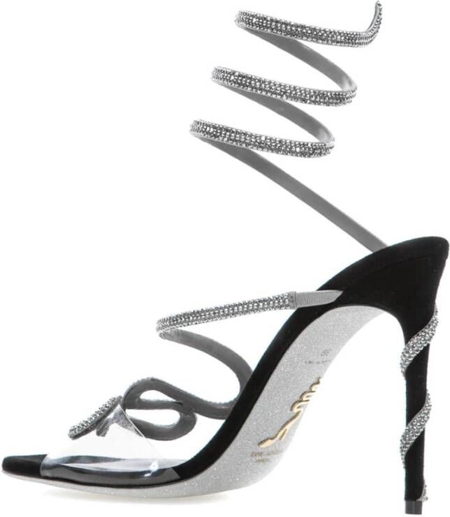 René Caovilla Elegante Zwarte Sandalen met Stijl V547 Gray Dames