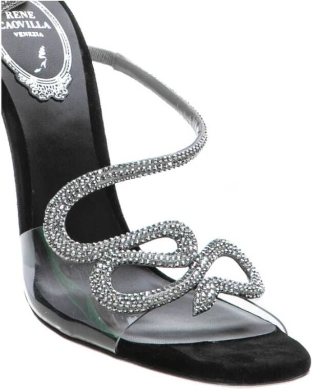 René Caovilla Elegante Zwarte Sandalen met Stijl V547 Gray Dames