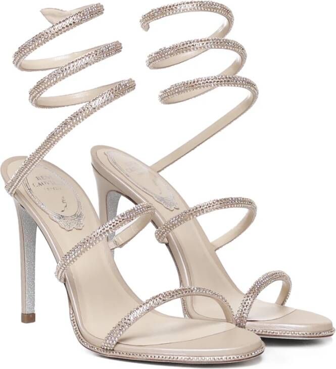 René Caovilla Kristal Cleo Beige Sandalen Beige Dames