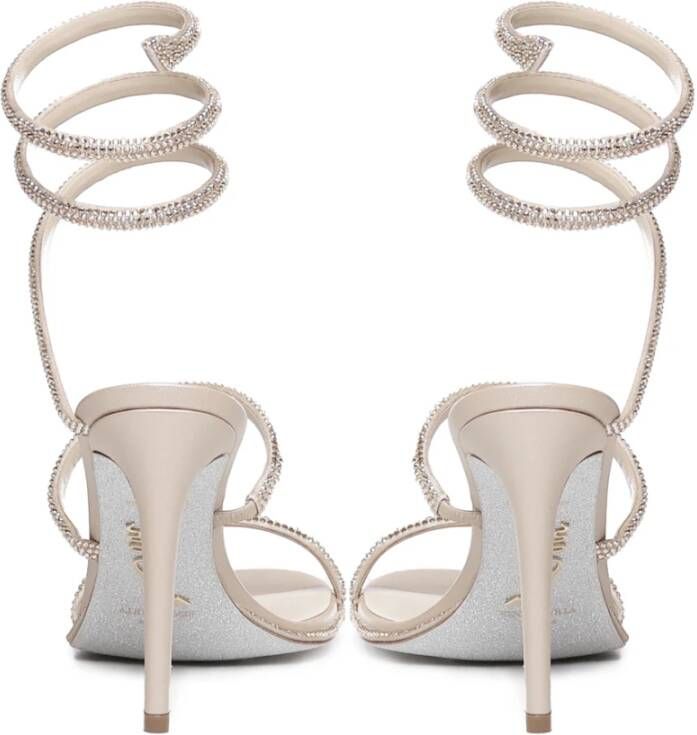 René Caovilla Kristal Cleo Beige Sandalen Beige Dames