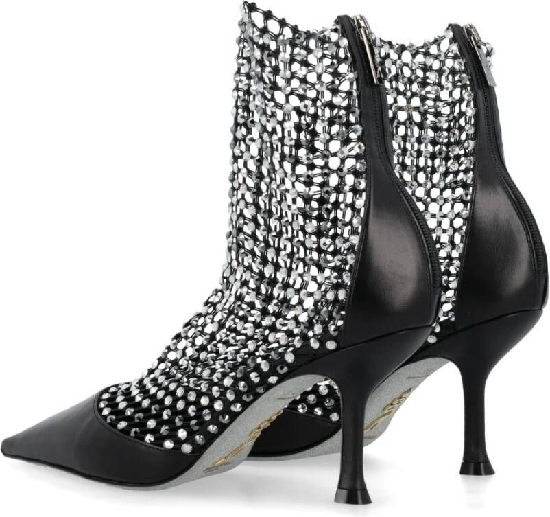 René Caovilla Kristal Mesh Stiletto Hak Schoenen Black Dames