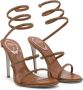 René Caovilla Bruin Leren Strass Sandalen Elegante Stijl Brown Dames - Thumbnail 2