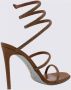 René Caovilla Bruin Leren Strass Sandalen Elegante Stijl Brown Dames - Thumbnail 3