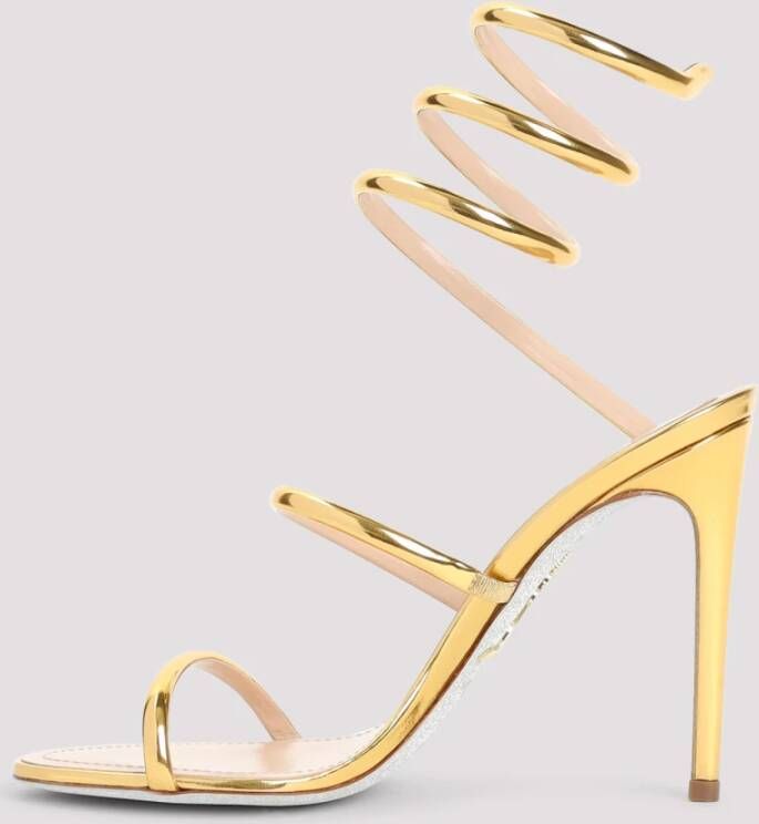 René Caovilla Metallic Sandalen voor Vrouwen Elegante Stijl Yellow Dames