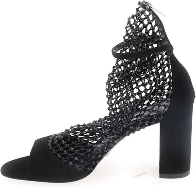 René Caovilla Net Heeled Sandal Black Dames