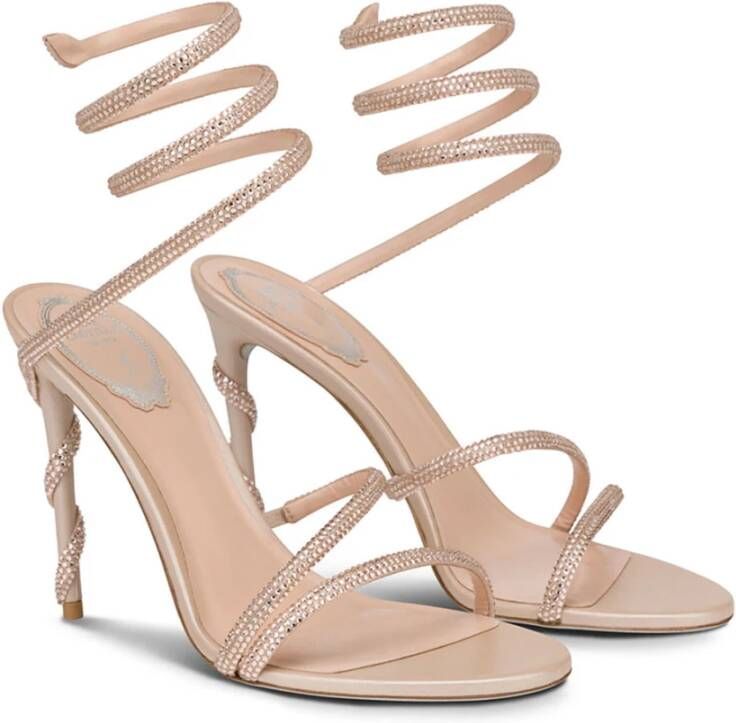 René Caovilla Nude Strappy Sandals Beige Dames