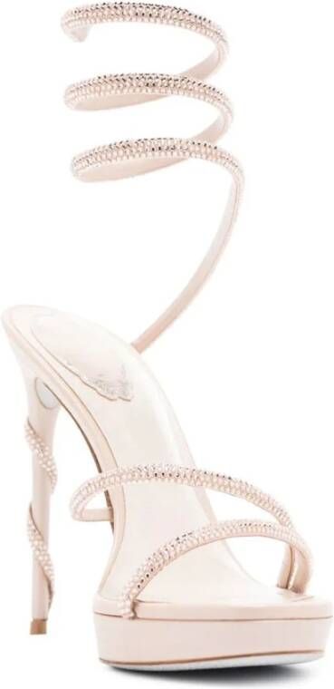 René Caovilla Nude Strappy Sandals Beige Dames