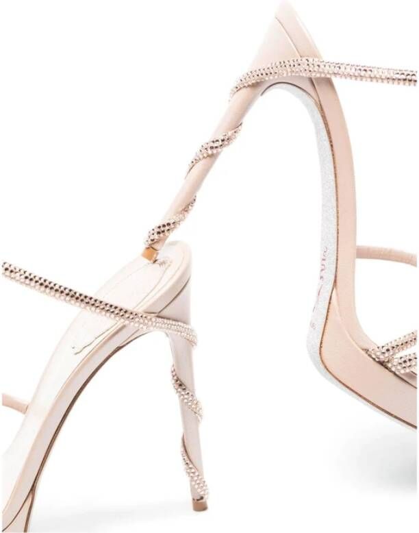 René Caovilla Nude Strappy Sandals Beige Dames