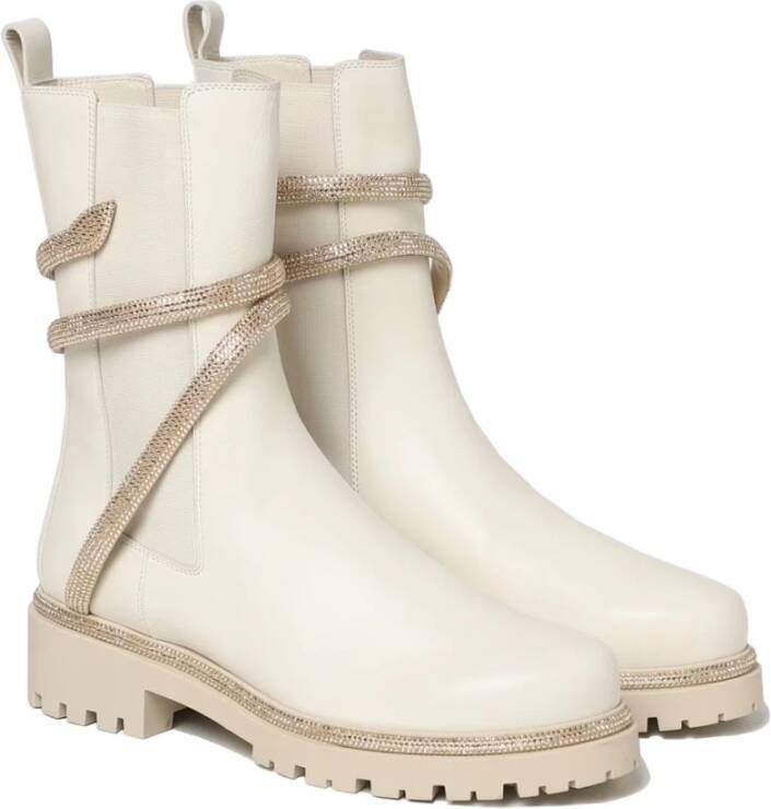 René Caovilla Off-White Laarzen Beige Dames