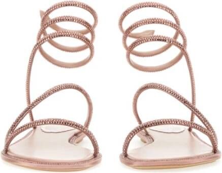 René Caovilla Platte sandalen voor vrouwen Pink Dames