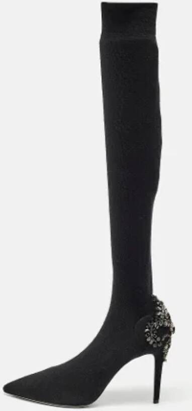 René Caovilla Pre-owned Fabric boots Black Dames