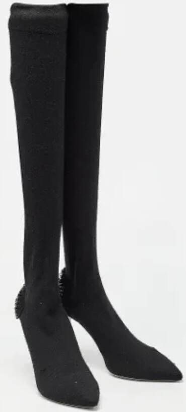 René Caovilla Pre-owned Fabric boots Black Dames