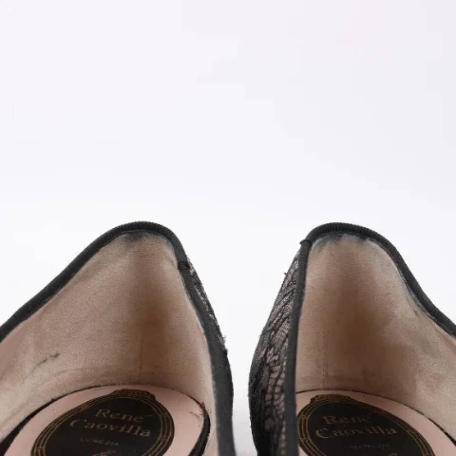 René Caovilla Pre-owned Fabric flats Gray Dames