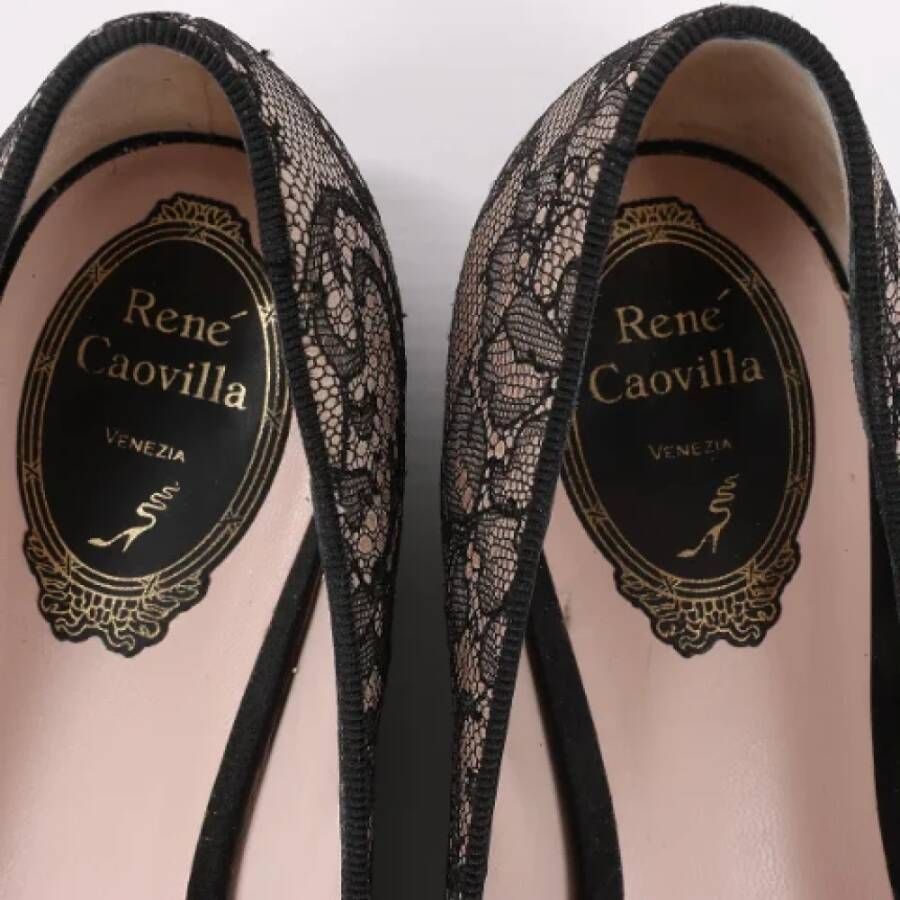 René Caovilla Pre-owned Fabric flats Gray Dames