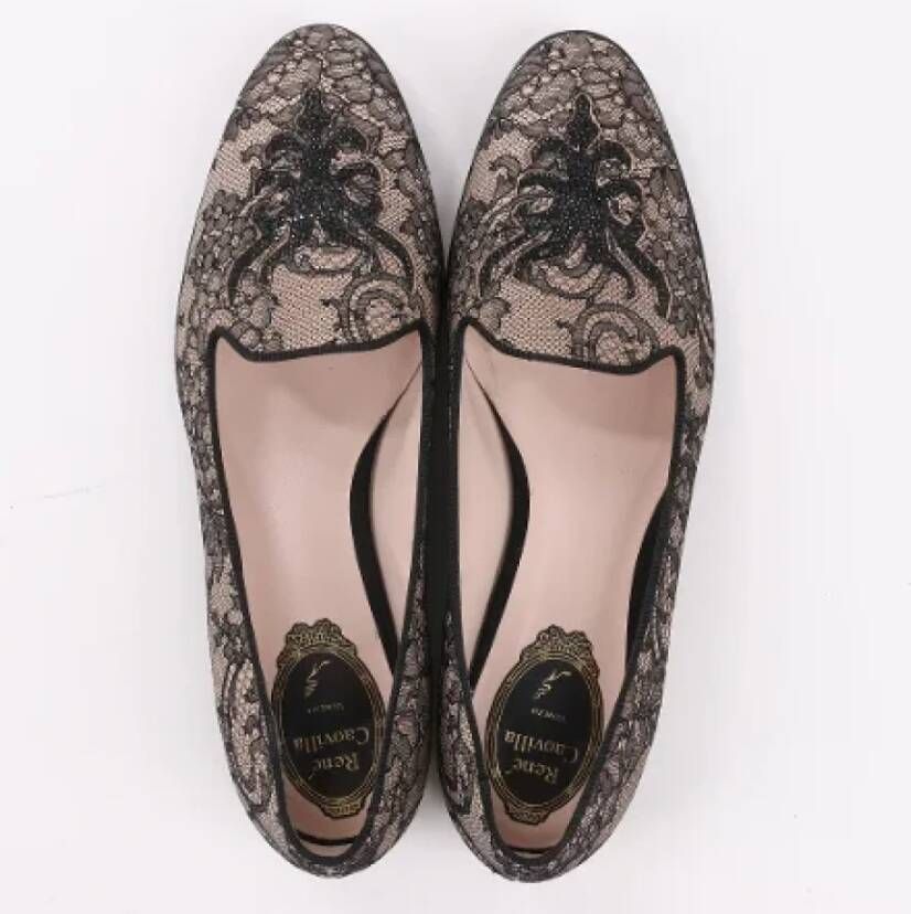 René Caovilla Pre-owned Fabric flats Gray Dames