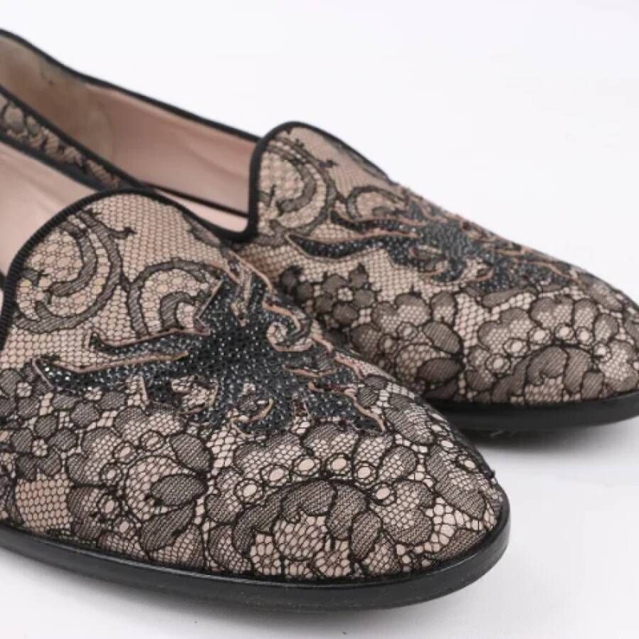 René Caovilla Pre-owned Fabric flats Gray Dames