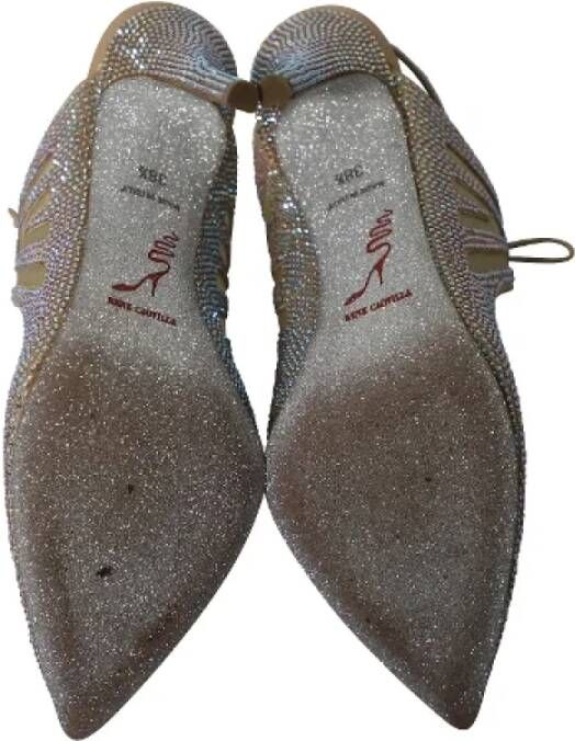 René Caovilla Pre-owned Fabric heels Gray Dames