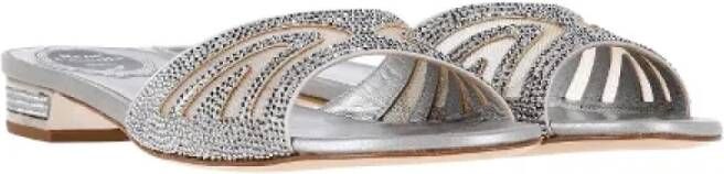 René Caovilla Pre-owned Leather flats Gray Dames