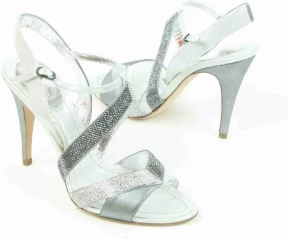 René Caovilla Pre-owned Leather heels Gray Dames