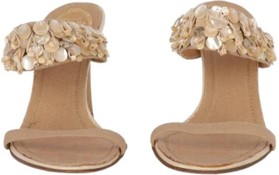 René Caovilla Pre-owned Leather sandals Beige Dames