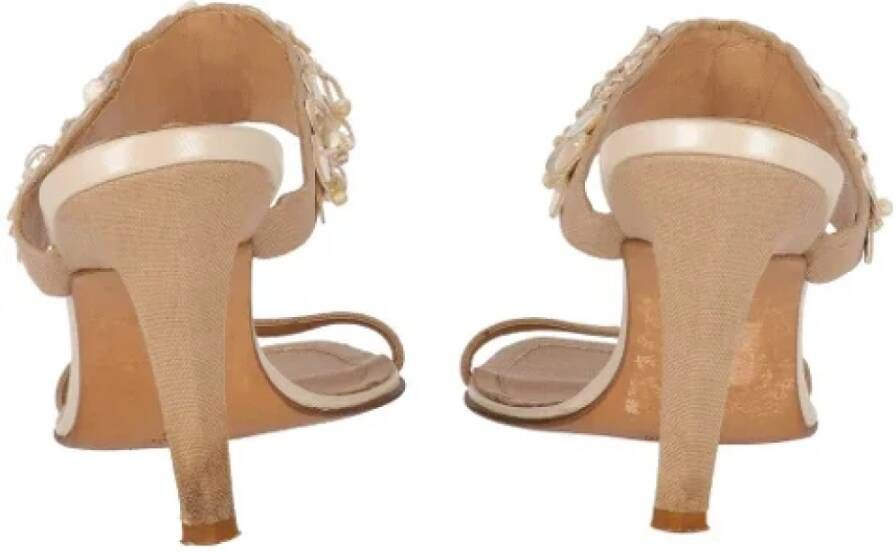 René Caovilla Pre-owned Leather sandals Beige Dames