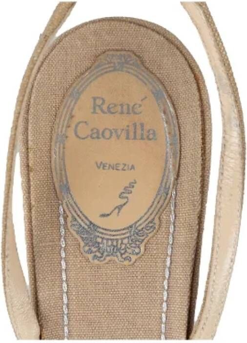 René Caovilla Pre-owned Leather sandals Beige Dames