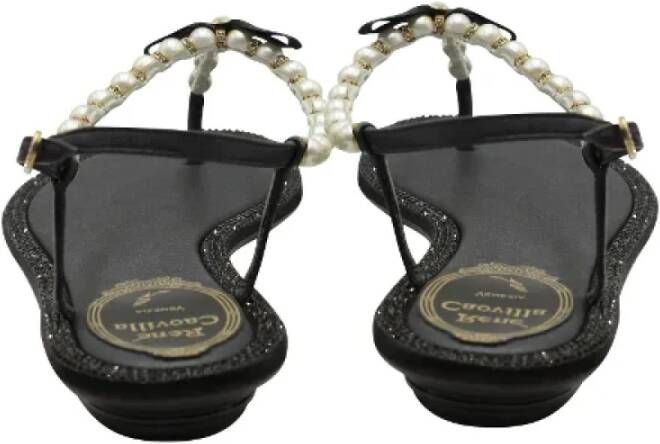 René Caovilla Pre-owned Leather sandals Black Dames