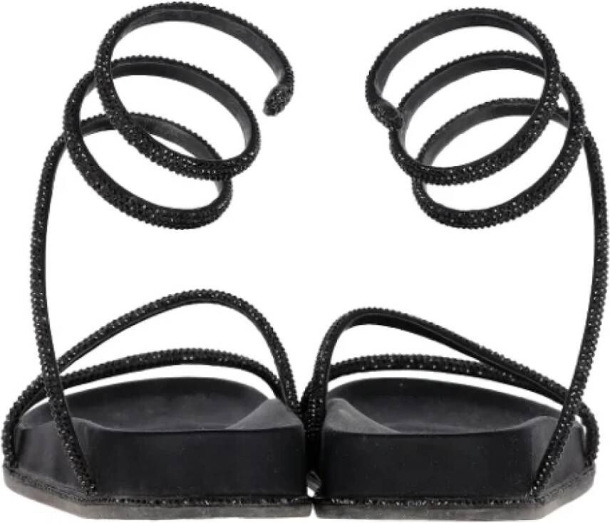 René Caovilla Pre-owned Leather sandals Black Dames