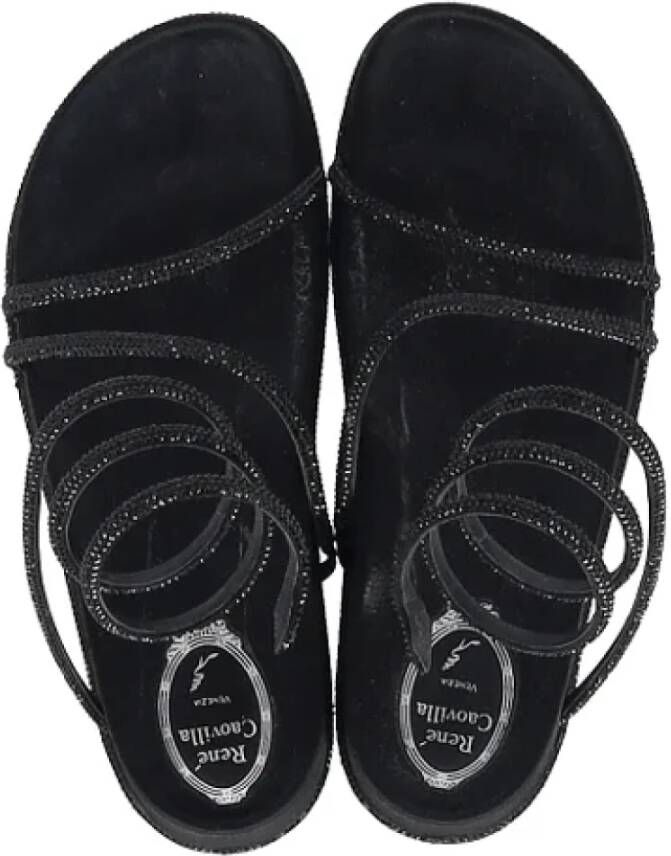 René Caovilla Pre-owned Leather sandals Black Dames